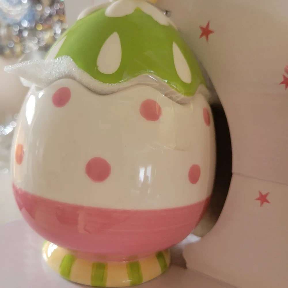 Johanna Parker Carnival Cottage Easter Chick & Egg Cream & Sugar Set~ NIB